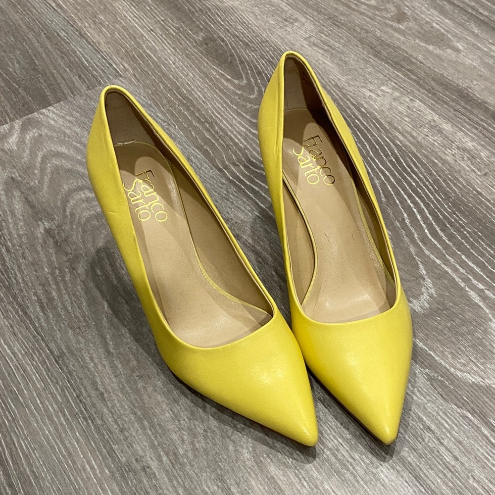 Franco Sarto Yellow Pointed Toe Heels